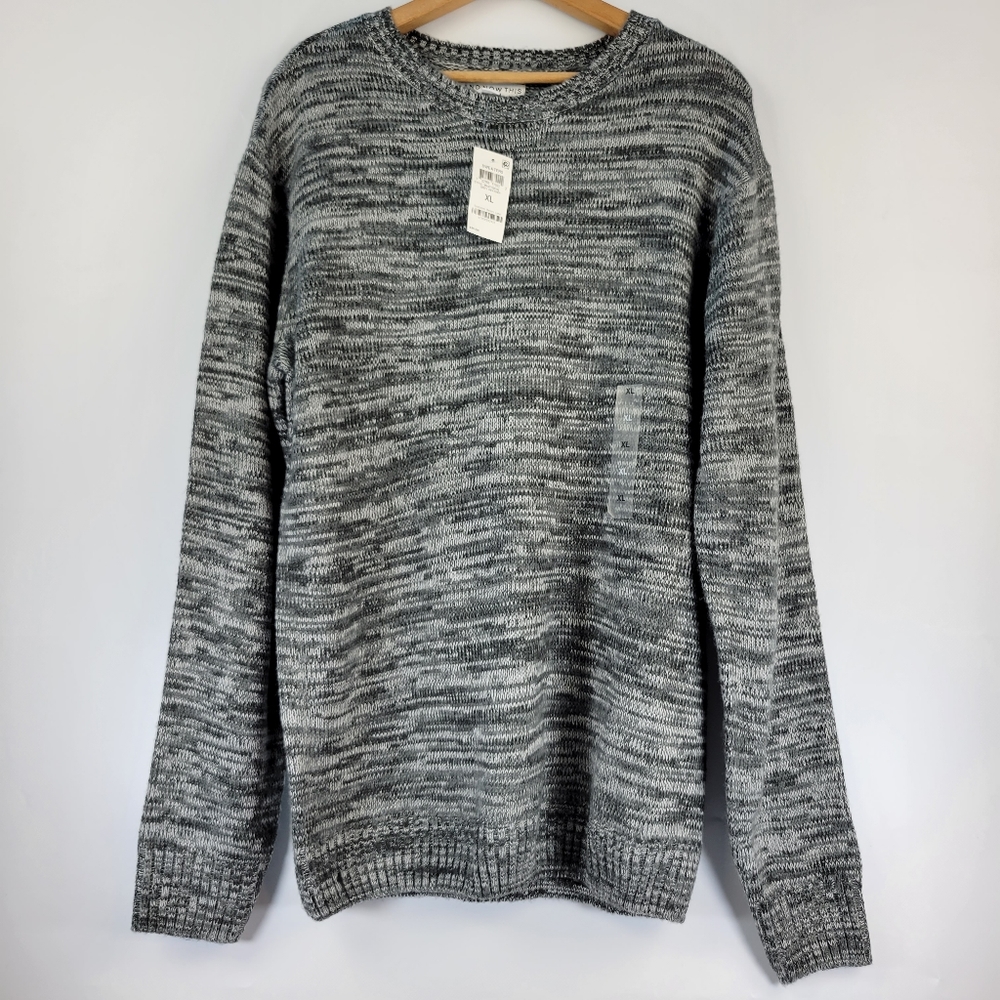 And Now This Mens Sweater XL Pullover Marled Gray Crewneck